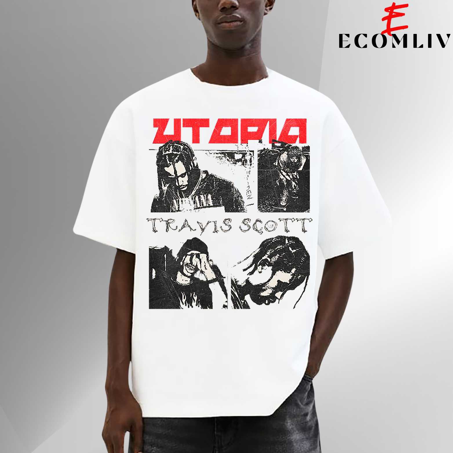 Travis Scott Utopia T Shirt, Unisex Hip Hop Tee, Streetwear Rap Merch